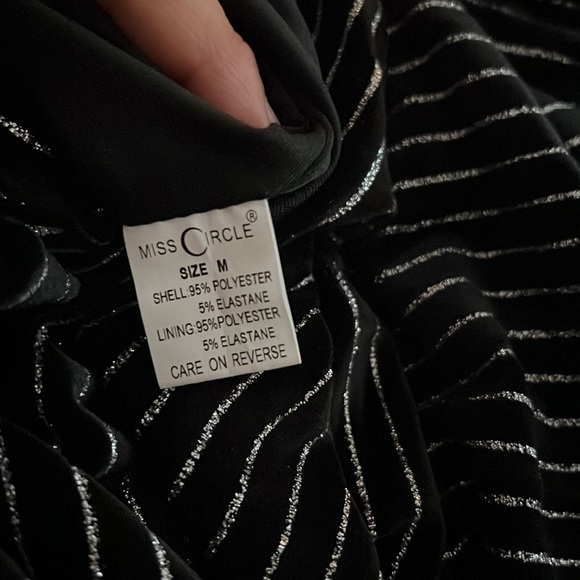 Miss Circle Kamila Velvet Sexy Witchy Stripe Ruched Mini Dress Size M - Picture 9 of 16